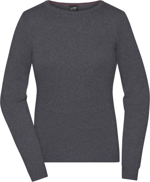 Daiber Ladies' Round-Neck Pullover – Anthracite Melange