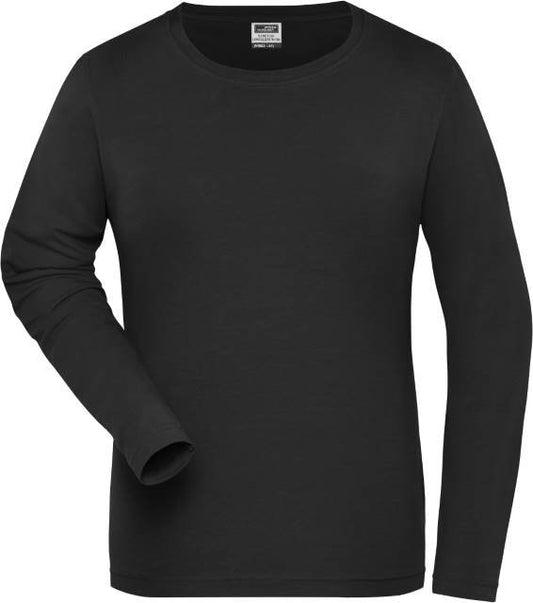 Daiber Ladies' BIO Stretch-Longsleeve Work - SOLID - – Black