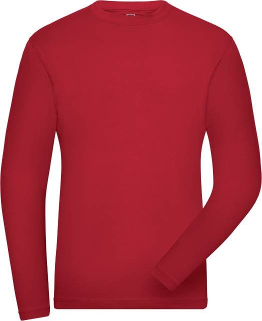 Daiber Men's BIO Stretch-Longsleeve Work - SOLID - – Red