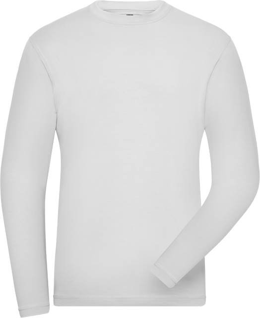 Daiber Men's BIO Stretch-Longsleeve Work - SOLID - – White