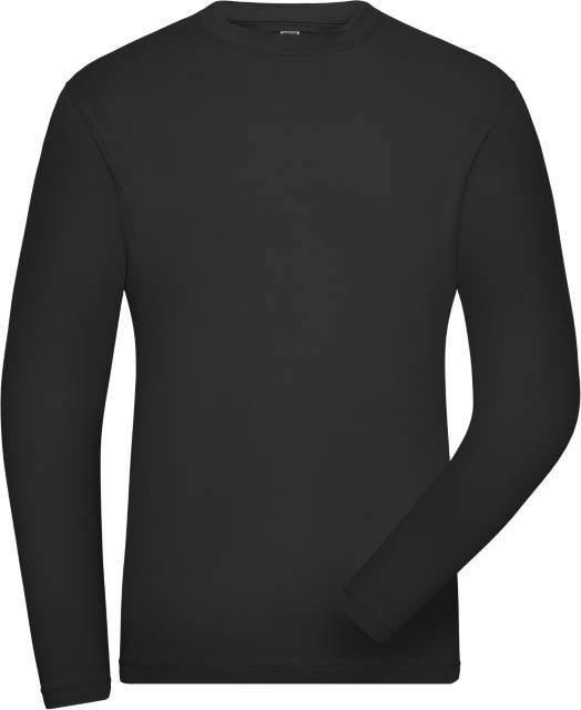 Daiber Men's BIO Stretch-Longsleeve Work - SOLID - – Black