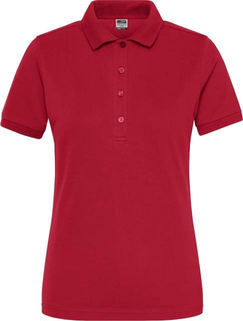Daiber Ladies' BIO Stretch-Polo Work - SOLID - – Red