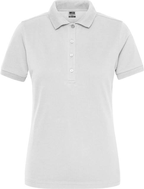 Daiber Ladies' BIO Stretch-Polo Work - SOLID - – White