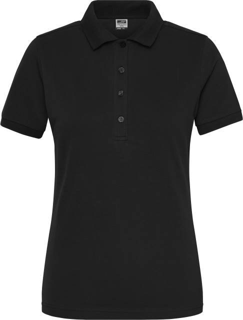 Daiber Ladies' BIO Stretch-Polo Work - SOLID - – Black