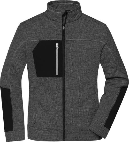 Daiber Ladies' Structure Fleece Jacket – Black Melange / Black