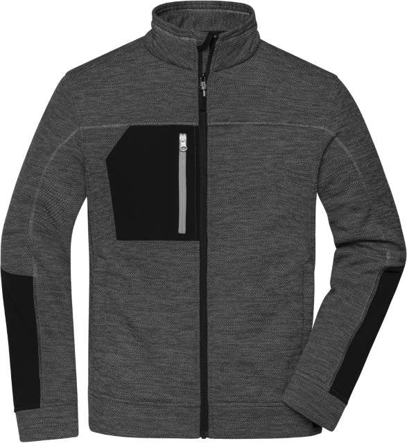 Daiber Men's Structure Fleece Jacket – Black Melange / Black