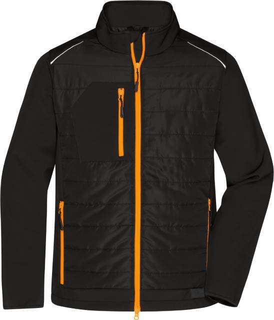 Daiber Men's Hybrid Jacket – Black / Neon Orange
