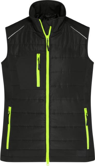 Daiber Ladies' Hybrid Vest – Black / Neon Yellow