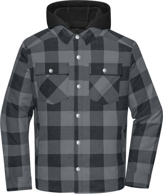 Daiber Workwear Check Shirt Jacket – Black / Metal Grey