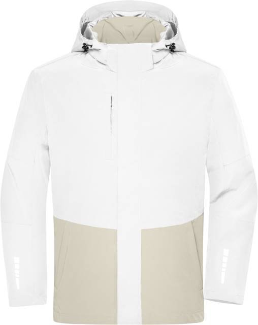 Daiber Workwear Hardshell Rainjacket – White / Cement