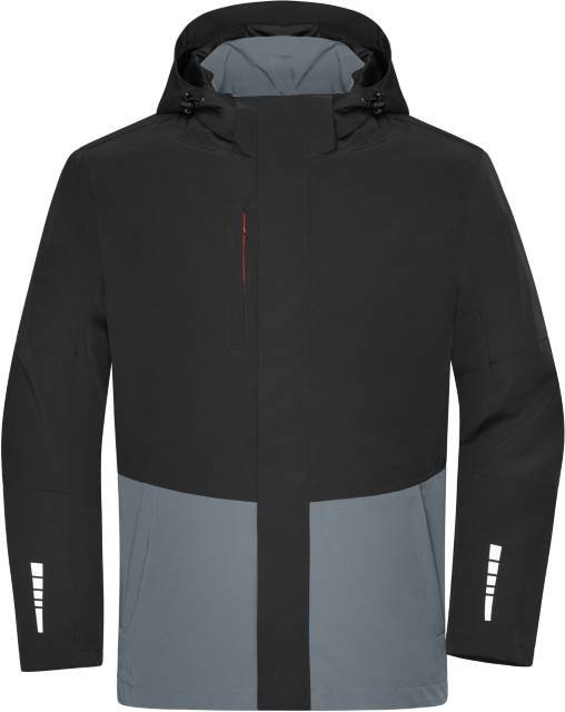 Daiber Workwear Hardshell Rainjacket – Black / Metal Grey