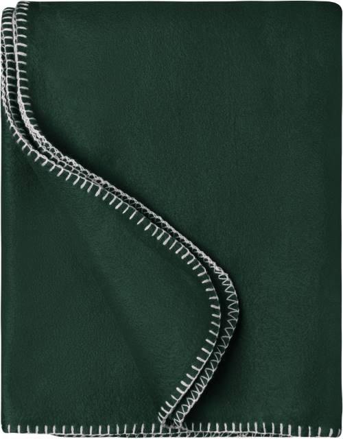Daiber Fleece Blanket – Dark Green / Natural