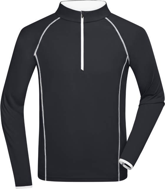 Daiber Men's Sports Shirt Longsleeve – Black / White