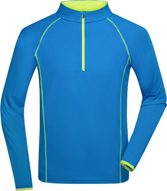 Daiber Men's Sports Shirt Longsleeve – Bright Blue / Bright Yellow