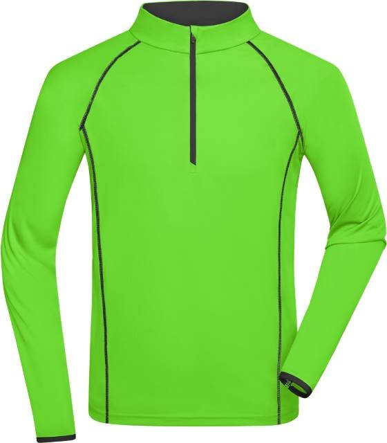 Daiber Men's Sports Shirt Longsleeve – Bright Green / Black