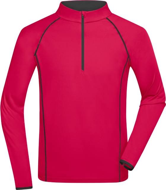 Daiber Men's Sports Shirt Longsleeve – Bright Pink / Titan