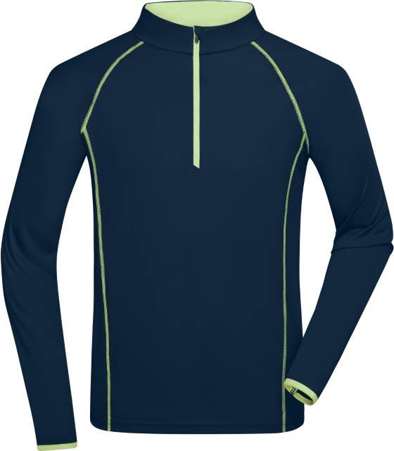 Daiber Men's Sports Shirt Longsleeve – Navy / Bright Yellow