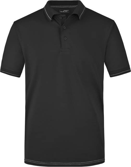 Daiber Men's Elastic Polo – Black / White