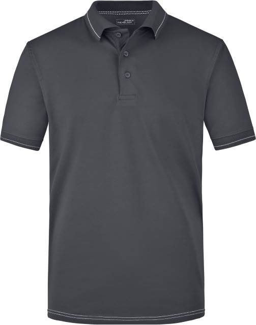 Daiber Men's Elastic Polo – Graphite (Solid) / White