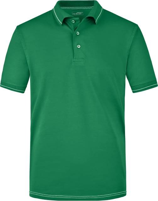 Daiber Men's Elastic Polo – Irish Green / White