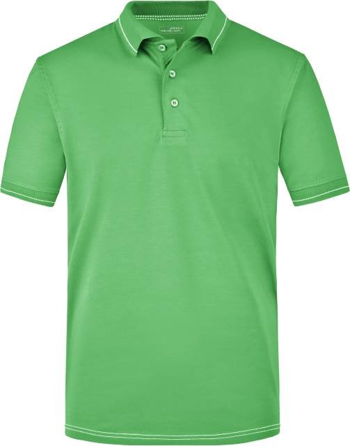 Daiber Men's Elastic Polo – Lime Green / White