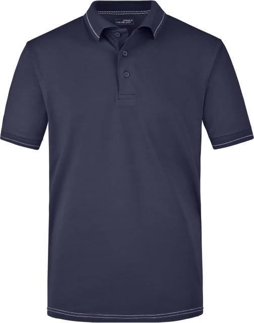 Daiber Men's Elastic Polo – Navy / White