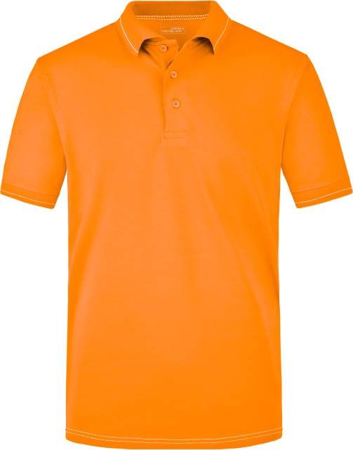 Daiber Men's Elastic Polo – Orange / White