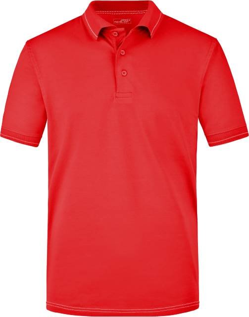 Daiber Men's Elastic Polo – Red / White