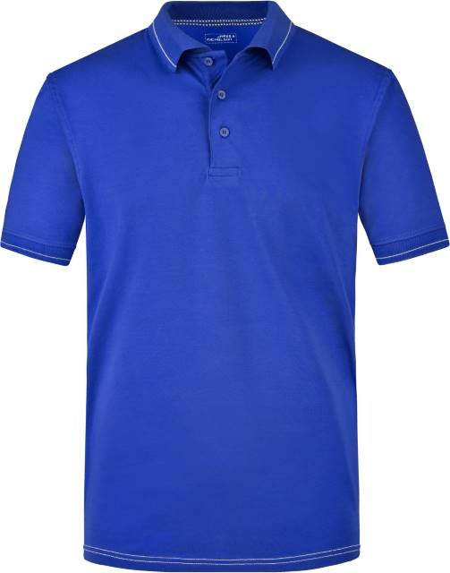 Daiber Men's Elastic Polo – Royal / White