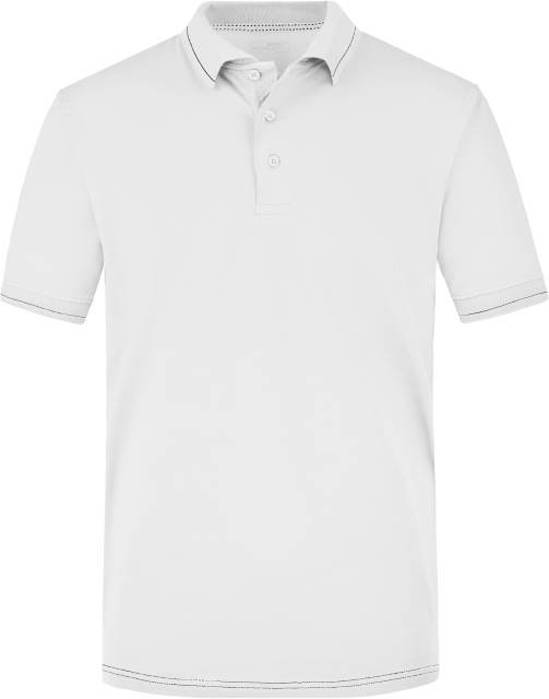Daiber Men's Elastic Polo – White / Black
