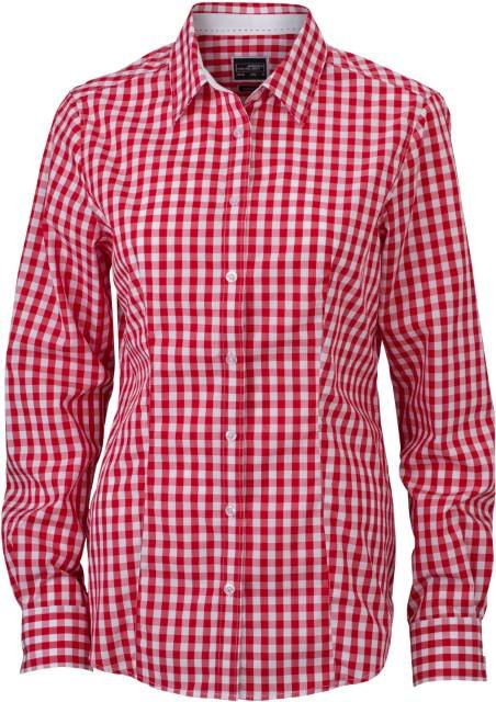 Daiber Ladies' Checked Blouse – Red / White