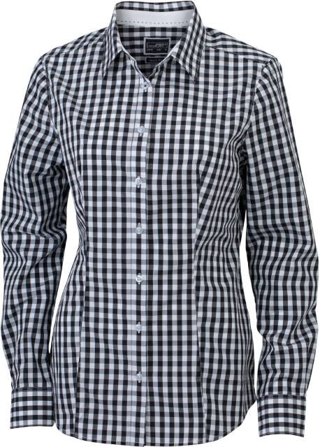 Daiber Ladies' Checked Blouse – Black / White