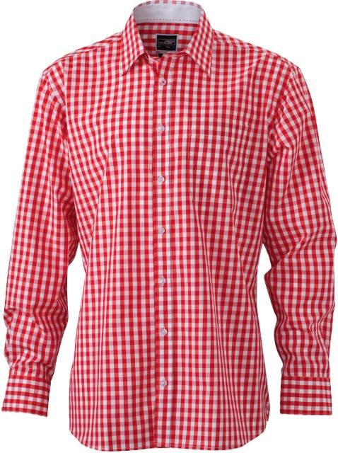 Daiber Men's Checked Shirt – Red / White
