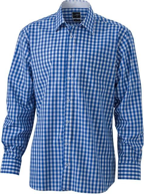 Daiber Men's Checked Shirt – Royal / White