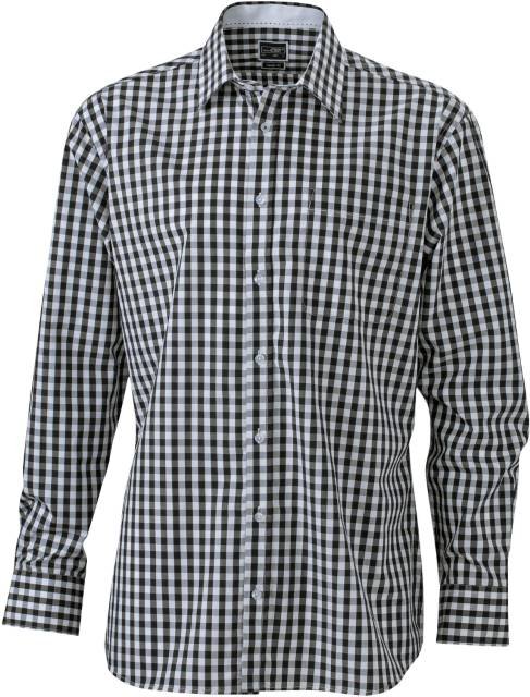 Daiber Men's Checked Shirt – Black / White