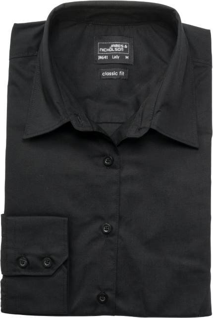 Daiber Ladies' Business Shirt Long-Sleeved – Black
