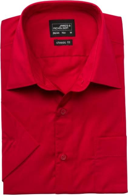 Daiber Men's Business Shirt Short-Sleeved – Red