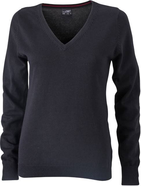 Daiber Ladies' V-Neck Pullover – Black
