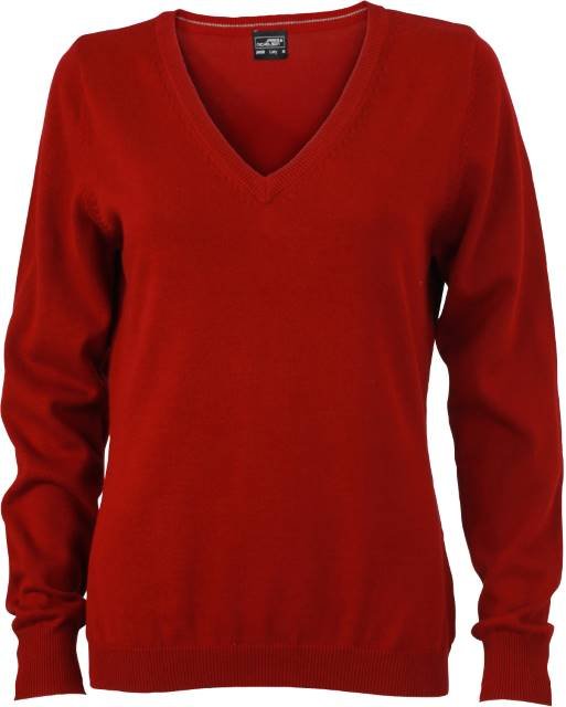 Daiber Ladies' V-Neck Pullover – Bordeaux