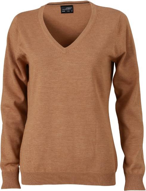 Daiber Ladies' V-Neck Pullover – Camel