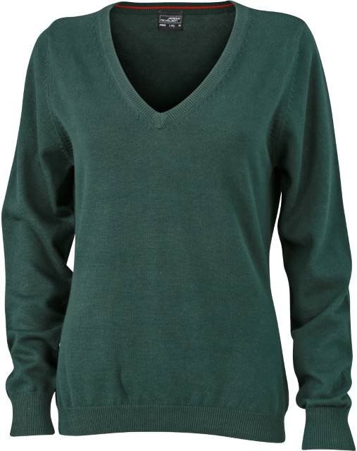 Daiber Ladies' V-Neck Pullover – Forest Green