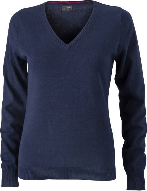 Daiber Ladies' V-Neck Pullover – Navy
