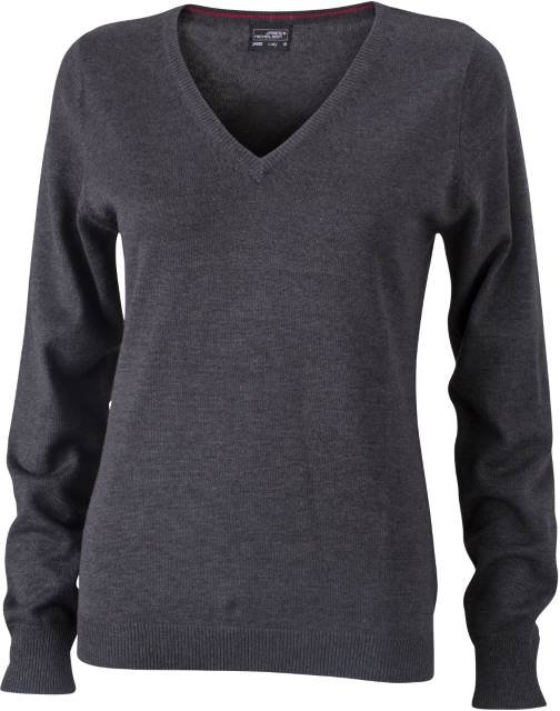 Daiber Ladies' V-Neck Pullover – Anthracite Melange