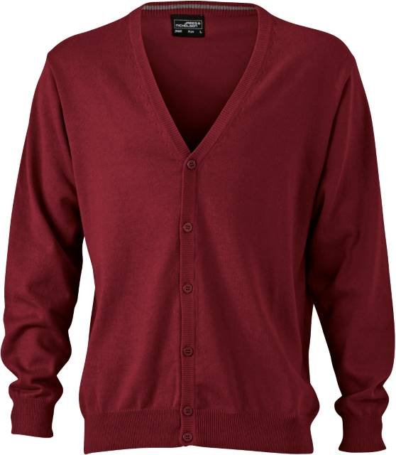 Daiber Men's V-Neck Cardigan – Bordeaux