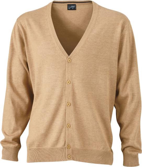 Daiber Men's V-Neck Cardigan – Camel