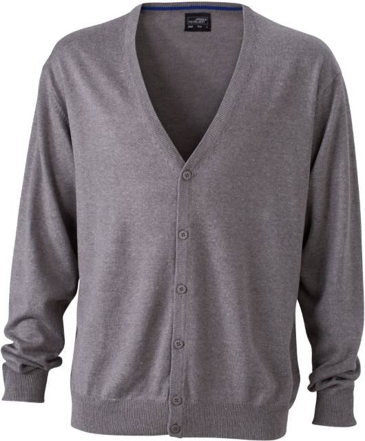 Daiber Men's V-Neck Cardigan – Grey Heather