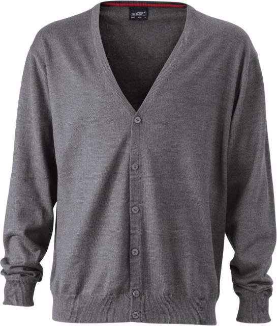 Daiber Men's V-Neck Cardigan – Anthracite Melange