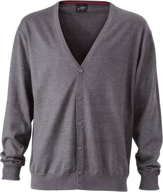 Daiber Men's V-Neck Cardigan – Anthracite Melange