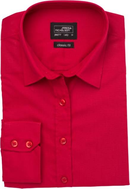 Daiber Ladies' Shirt Longsleeve Poplin – Red