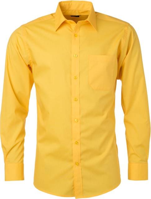 Daiber Men's Shirt Longsleeve Poplin – Yellow